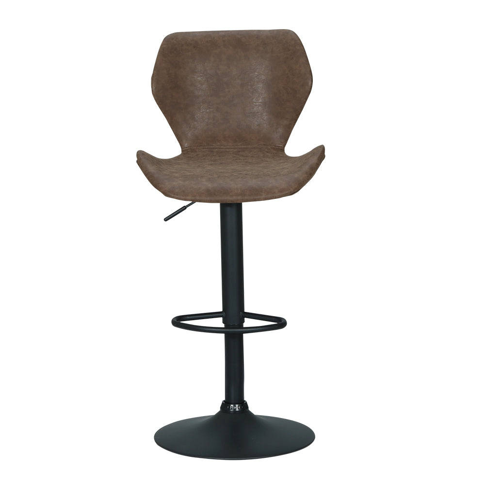 Frawley PU Leather Gas-Lift Swivel Kitchen Bar Stool Set of 2 – Brown
