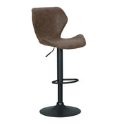 Frawley PU Leather Gas-Lift Swivel Kitchen Bar Stool Set of 2 – Brown