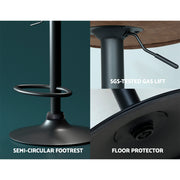 Frawley PU Leather Gas-Lift Swivel Kitchen Bar Stool Set of 2 – Brown