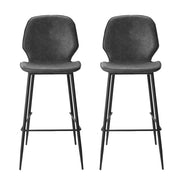 Kingsley PU Leather Kitchen Bar Stool Set of 2 – Black