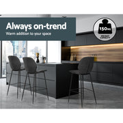 Kingsley PU Leather Kitchen Bar Stool Set of 2 – Black