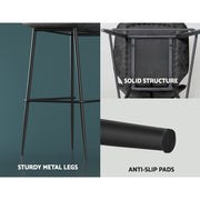 Kingsley PU Leather Kitchen Bar Stool Set of 2 – Black