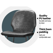 Kingsley PU Leather Kitchen Bar Stool Set of 2 – Black