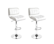 Elara PU Leather Gas-Lift Swivel Kitchen Bar Stool Set of 2 – White