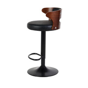 Gabriel PU Leather Gas-Lift Swivel Kitchen Bar Stool Set of 2 – Black