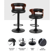 Gabriel PU Leather Gas-Lift Swivel Kitchen Bar Stool Set of 2 – Black