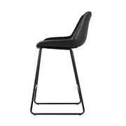 Fenella PU Leather Kitchen Bar Stool Set of 2 – Black