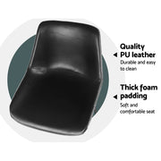 Fenella PU Leather Kitchen Bar Stool Set of 2 – Black