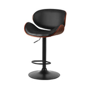 Joyce PU Leather Gas-Lift Swivel Kitchen Bar Stool – Black