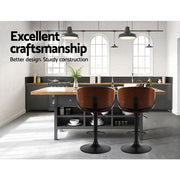 Joyce PU Leather Gas-Lift Swivel Kitchen Bar Stool – Black