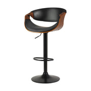 Ambrus PU Leather Gas-Lift Swivel Kitchen Bar Stool – Black