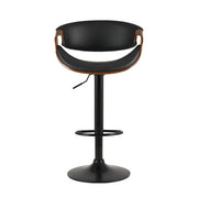 Ambrus PU Leather Gas-Lift Swivel Kitchen Bar Stool – Black