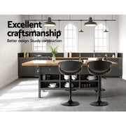 Ambrus PU Leather Gas-Lift Swivel Kitchen Bar Stool – Black