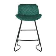 Flavian Velvet Kitchen Bar Stool Set of 2 – Green