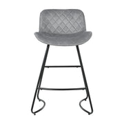 Flavian Velvet Kitchen Bar Stool Set of 2 – Grey