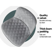 Flavian Velvet Kitchen Bar Stool Set of 2 – Grey