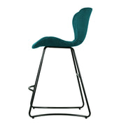 Kristlyn Velvet Kitchen Bar Stool Set of 2 – Peacock Blue