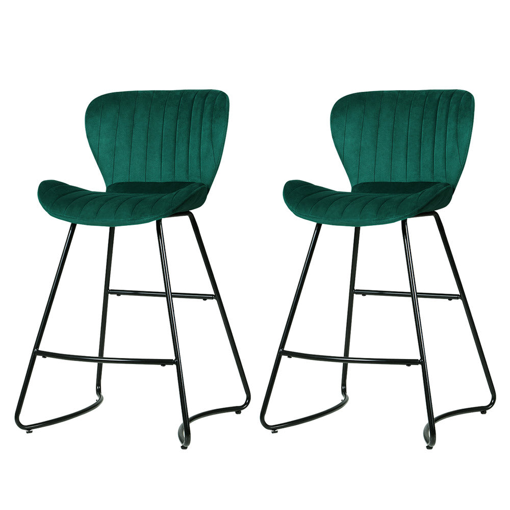 Kristlyn Velvet Kitchen Bar Stool – Green
