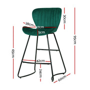 Kristlyn Velvet Kitchen Bar Stool – Green