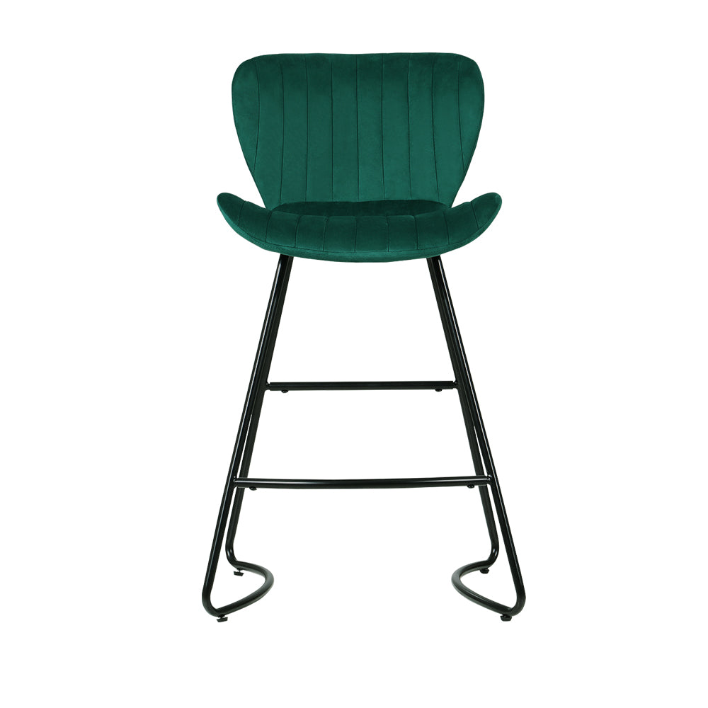 Kristlyn Velvet Kitchen Bar Stool – Green