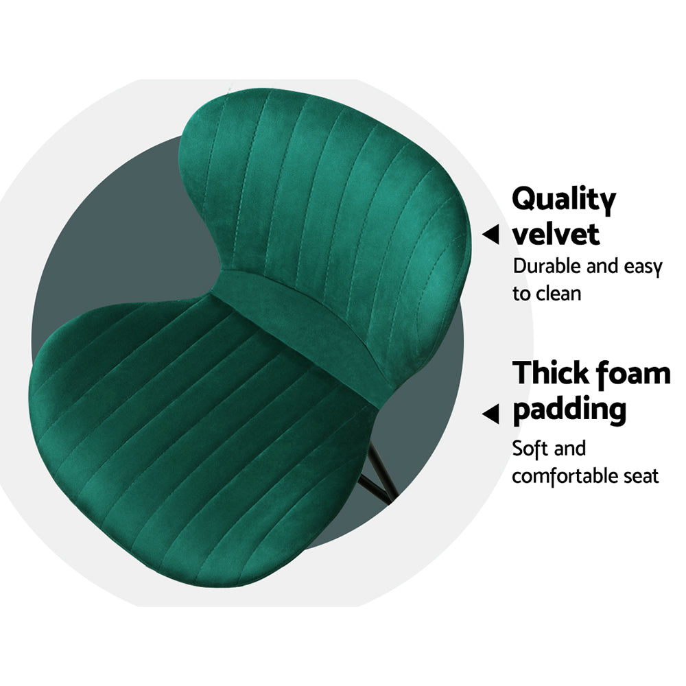 Kristlyn Velvet Kitchen Bar Stool – Green