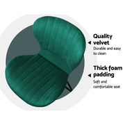 Kristlyn Velvet Kitchen Bar Stool – Green