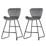 Kristlyn Velvet Kitchen Bar Stool – Grey