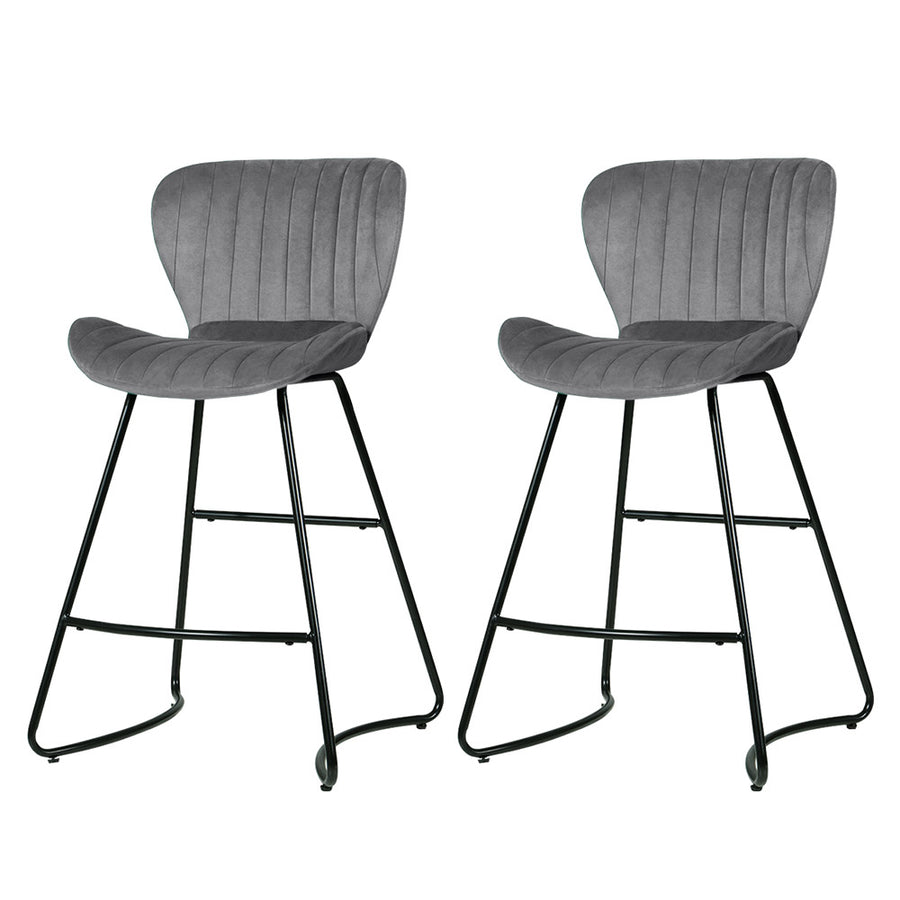 Kristlyn Velvet Kitchen Bar Stool – Grey