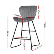 Kristlyn Velvet Kitchen Bar Stool – Grey