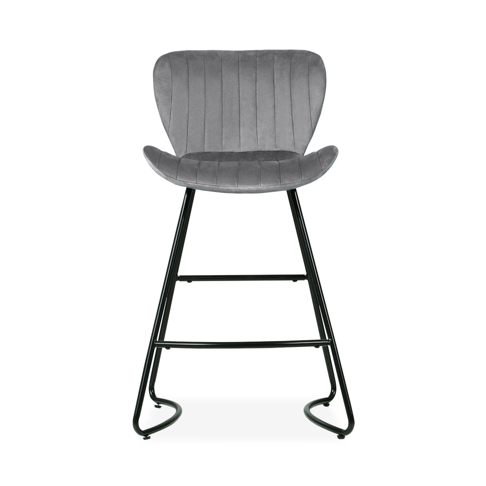 Kristlyn Velvet Kitchen Bar Stool – Grey