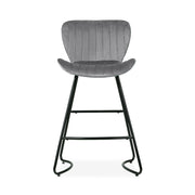 Kristlyn Velvet Kitchen Bar Stool – Grey
