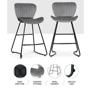 Kristlyn Velvet Kitchen Bar Stool – Grey