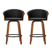 Ricardo PU Leather Swivel Kitchen Bar Stool Set of 2 – Black