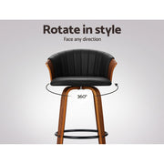 Ricardo PU Leather Swivel Kitchen Bar Stool Set of 2 – Black