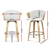 Ricardo PU Leather Swivel Kitchen Bar Stool Set of 2 – White