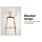 Ricardo PU Leather Swivel Kitchen Bar Stool Set of 2 – White