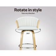 Ricardo PU Leather Swivel Kitchen Bar Stool Set of 2 – White