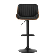 Galina PU Leather Gas-Lift Swivel Kitchen Bar Stool – Black