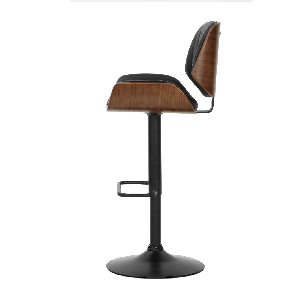 Galina PU Leather Gas-Lift Swivel Kitchen Bar Stool – Black
