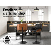 Galina PU Leather Gas-Lift Swivel Kitchen Bar Stool – Black