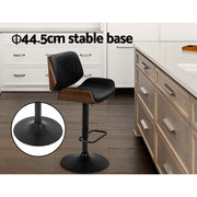 Galina PU Leather Gas-Lift Swivel Kitchen Bar Stool – Black