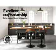 Publia PU Leather Gas-Lift Swivel Kitchen Bar Stool Set of 2 – Black