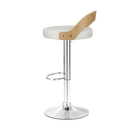 Publia PU Leather Gas-Lift Swivel Kitchen Bar Stool Set of 2 – White