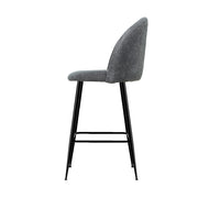 Fenille Bouclé Fabric Kitchen Bar Stool Set of 2 – Charcoal