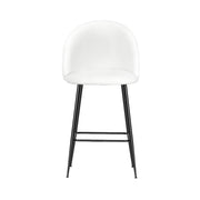 Fenille Bouclé Fabric Kitchen Bar Stool Set of 2 – White