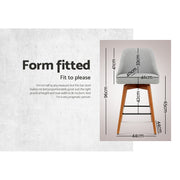 Colby Wooden Fabric Swivel Kitchen Bar Stool Set of 4 – Light Grey