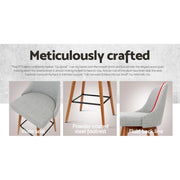 Colby Wooden Fabric Swivel Kitchen Bar Stool Set of 4 – Light Grey