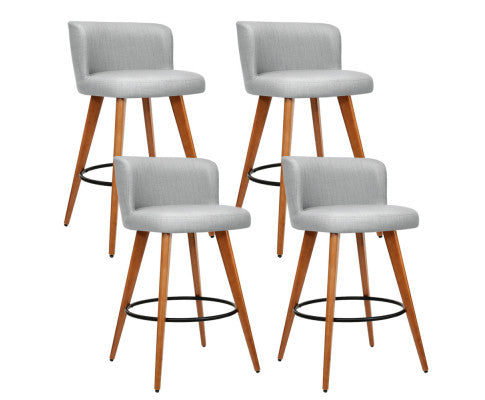 Conrad Fabric Bar Stool Set of 4 – Grey