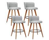 set of 4 Wooden Bar Stools Modern Bar Stool Kitchen Dining Chairs Cafe Grey