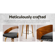 Walden PU Leather Wooden Swivel Kitchen Bar Stool Set of 4 – Black